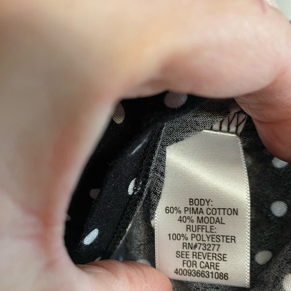 Elle Black and White Polka Dot Blouse - Picture 3 of 6